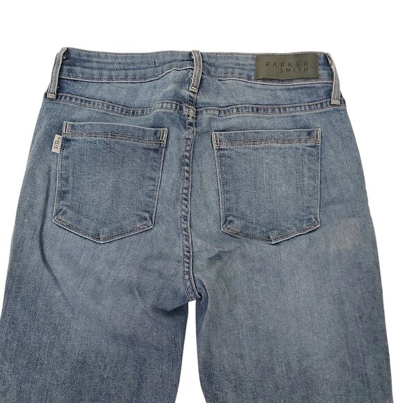 Parker Smith Skinny Jeans Womens 26 Blue Mid Rise Light Wash Distressed Stretch - Picture 8 of 12